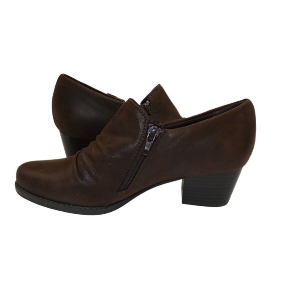 Wear Ever Ramsee Brown Ruched Buckle Booties Goblincore Librarian Nomadic Sz 6 - Picture 7 of 10